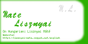 mate lisznyai business card