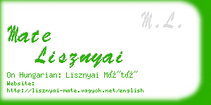 mate lisznyai business card